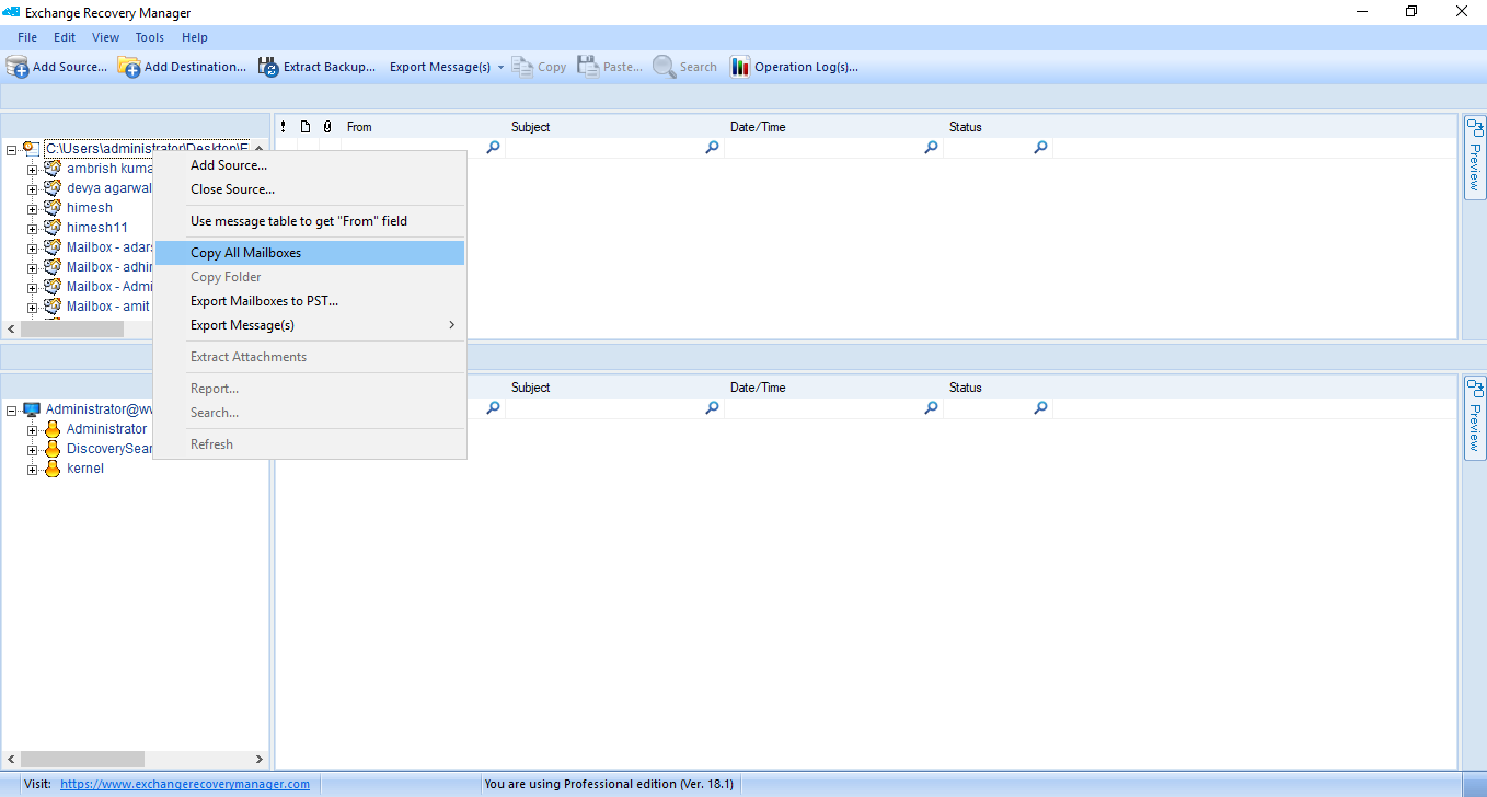 Migrate multiple mailboxes